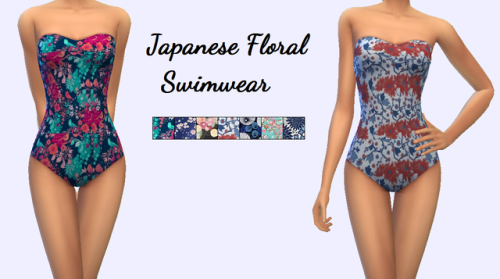 Japanese Floral SwimwearBase Game Swimwear RecolorsComes in 7 Japanese Floral PatternsCredits/ spoon