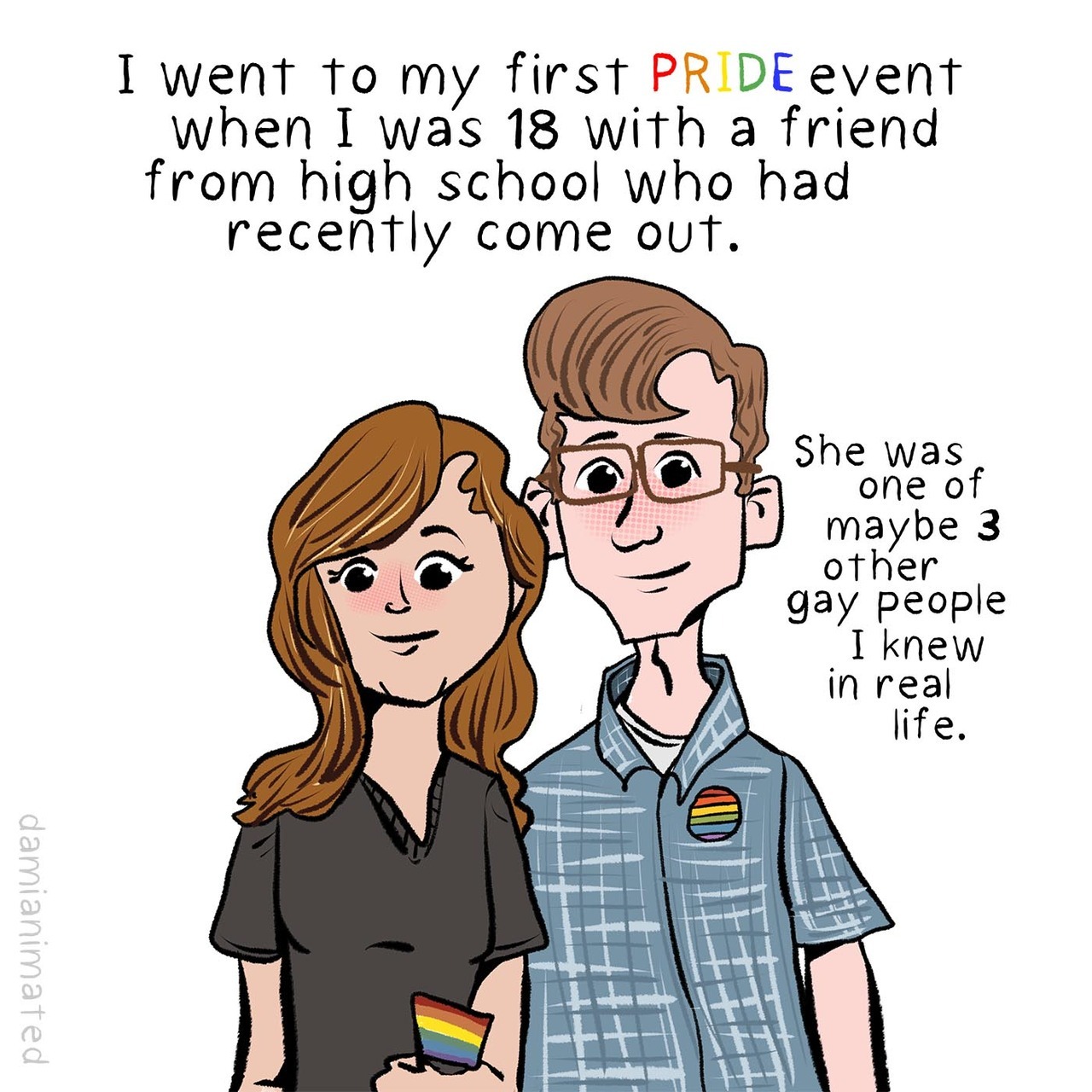damianimated: Throwback to my first Pride. 🌈