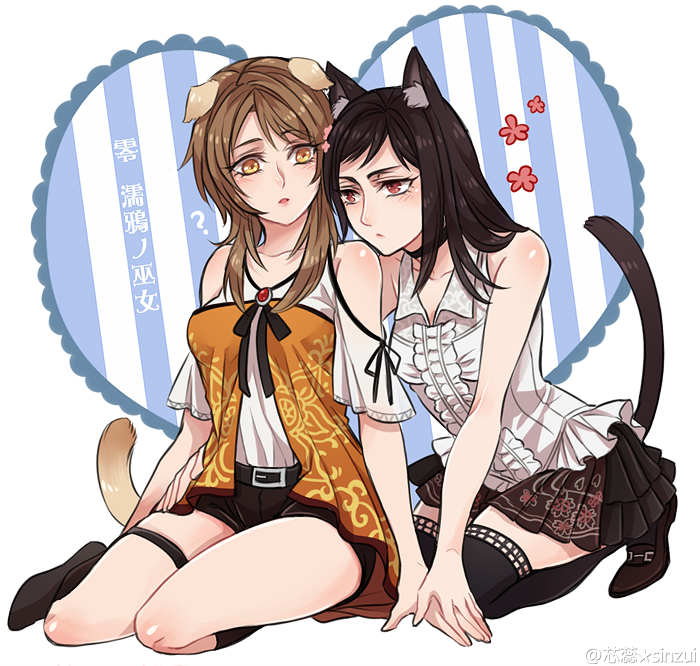 sinzui:
“ 『零 ～濡鴉ノ巫女～』的夕莉&深羽。
平常我不吃百合，但這對我可以www
希望她們能變好朋友深羽就別管妳那兄控老媽了
”
#fatal frame 5#fanart#yuuri kozukata#miu hinasaki