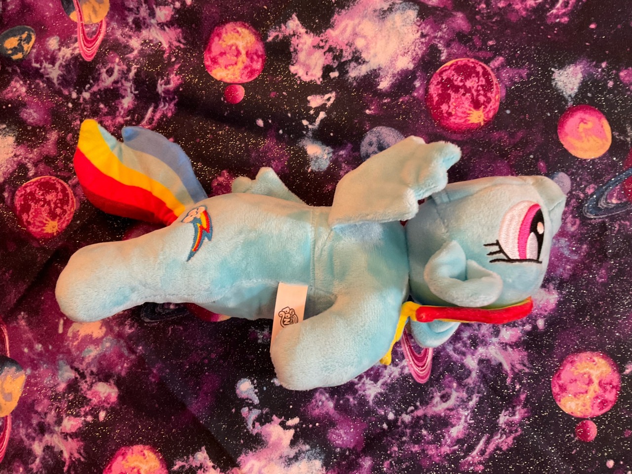 Hasbro 13 Plush Flyer Squeaker My Little Pony Rainbow Dash Dog