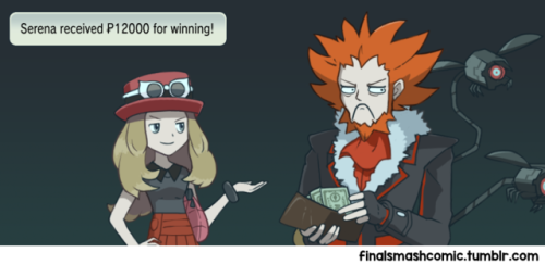 finalsmashcomic:  The Price of Defeat I always thought it was funny how these evil masterminds in Pokémon, despite all their grandiose speeches and threats, still give you money after you beat them. It must have led to some really awkward situations.