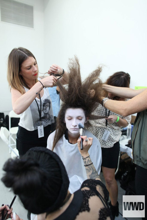 Ten minutes before the models were due to hit the catwalk, this hair stylist was beginning to regret