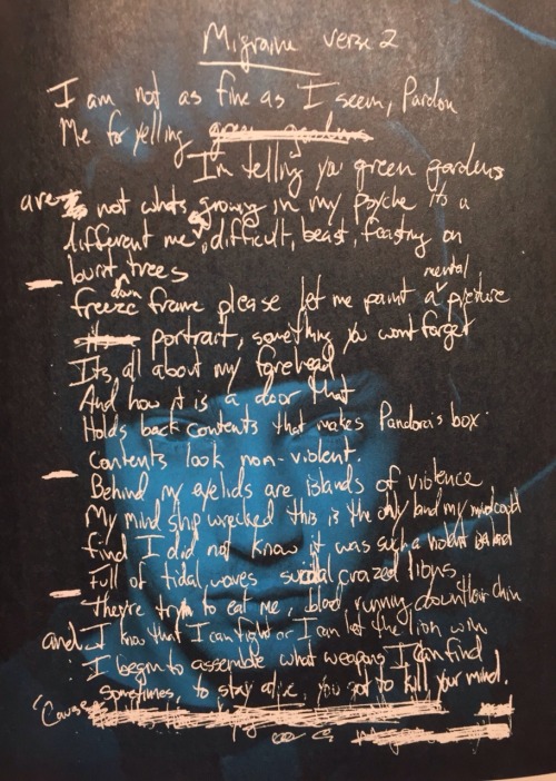 Original lyrics from Tyler&rsquo;s hand writing.