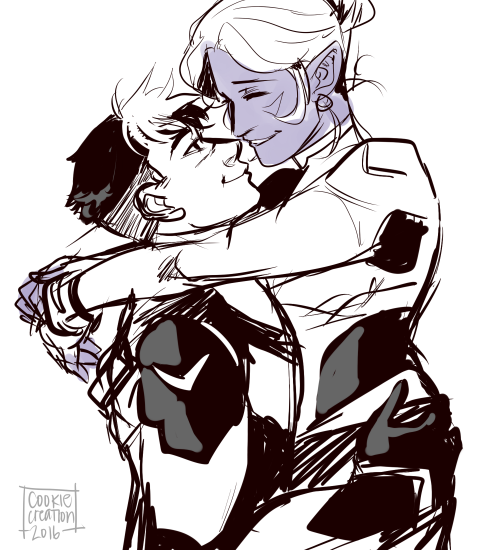 cookiecreation:Shallura doodlesi have a thing for drawing these two when allura was in her galra dis