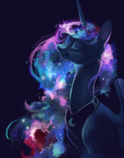 mlpfim-fanart:Party mood by GrayPaint Pretty Luna~ &lt;3