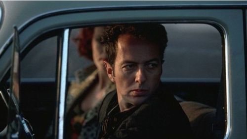 theunderestimator-2: Movie stills of Joe Strummer starring as a character named Vince Taylor in F.J.