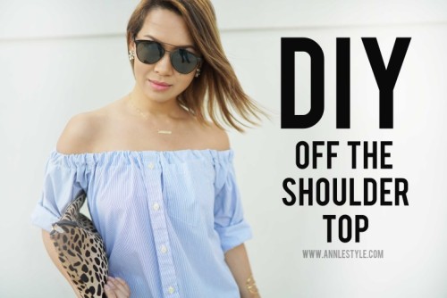 DIY Off the Shoulder TopThis is a sew or no sew tutorial, although I always recommend choosing the s