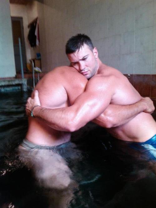 serbian-muscle-men:  Hairy brothers wrestling porn pictures