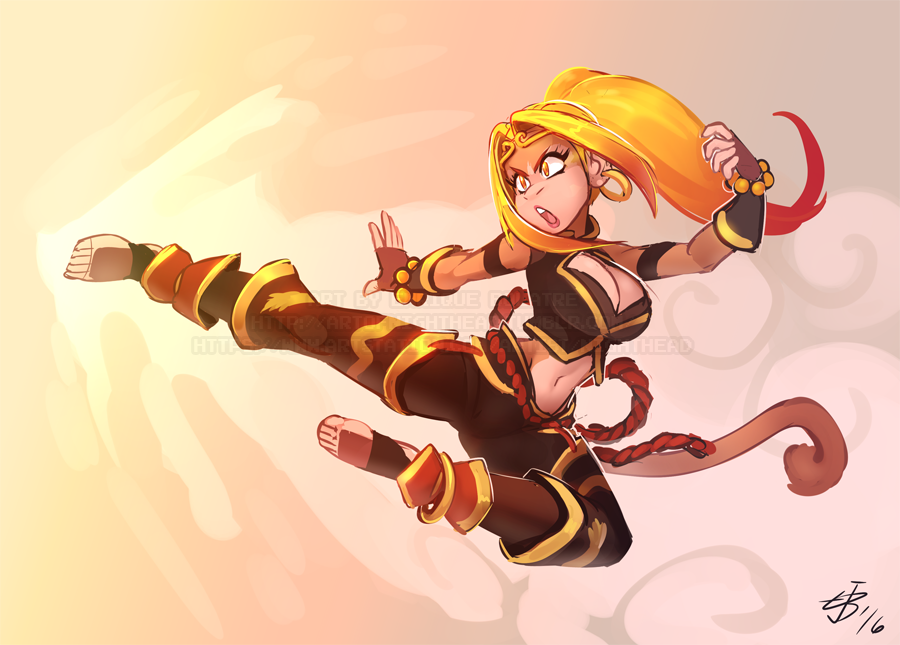 artofnighthead:   Patreon Reward for SoulBlader of their character, Sonyu. Flying