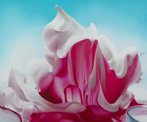 asylum-art:  Magnified Realness by Ben Weiner Artsy / Mark Moore Gallery on artnet /Facebook  These paintings from, New York based artist, Ben Weiner present a world from macro photographs of what appears to be either splashing swirling paint or toxic