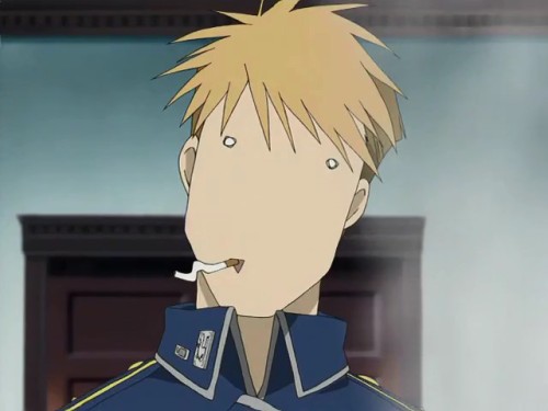 fma2003-fmab-stuff: here lies a tribute post to Havoc’s derp face in episode 37 of FMA 2003