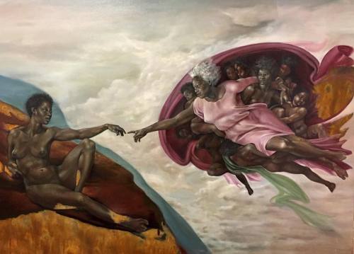 scopicimpulse: Harmonia (@honeiee) Harmonia Rosales repaints classic artworks to show God is a bla