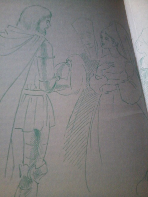 3rd are Tristan and Isolde, 5th one is about Galahad and the last one is Bedivere. Some illustration