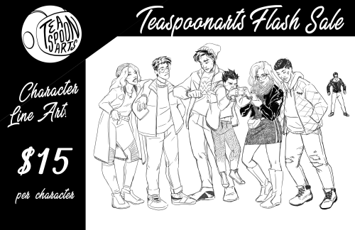 Flash Sale!!!!!!!! Character Line Art $15email teaspoonarts@gmail.com with “Flash Sale” in your subj