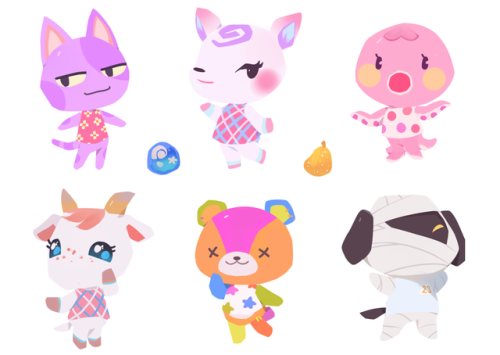 all the animal crossing stickers (and charms!!) you can get in my store! <3 