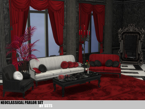 strangestorytellersims:strangestorytellersims: NEOCLASSICAL PARLOR SET by SSTS New meshes Base game 