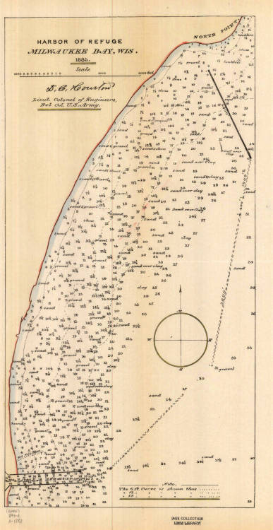 Academic Adventures  This map, Harbor of Refuge, Milwaukee Bay, Wis., from 1883, is featur