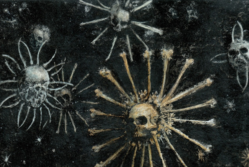 nuclearharvest:santiagocaruso:Santiago Caruso: detail of “The Wide, Carnivorous Sky&rdquo