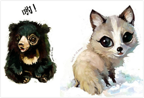 fuckyeahchinesefashion:  Art by Chinese illustrator 雪娃娃 Xue Wawa. Super cute.