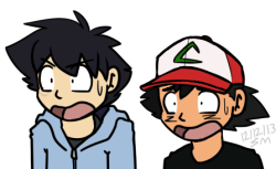 isweartochaosskye:  [These two are the most ghey pair of ghey boys ever. Save me from these motherfrickers. Why Ash has his first hat on I have no idea. i’M STILL WATCHING THE INDIGO LEAGUE K?] 