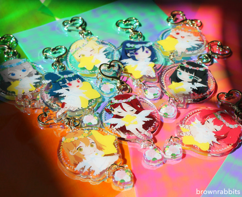 Spent all morning taking photos of my Aqours charms ✨Pretty proud of the prism effects ; u ;Link her