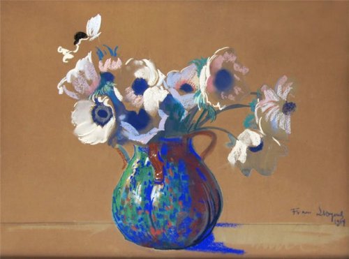 huariqueje:Anemones  -   Leon Wyczółkowski Polish 1852-1936Anemones, 1904, pastel on  paper ,43.5 x 