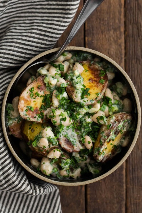 foodffs:  Braised Potato Salad with White Beans Really nice recipes. Every hour. Show me what you co