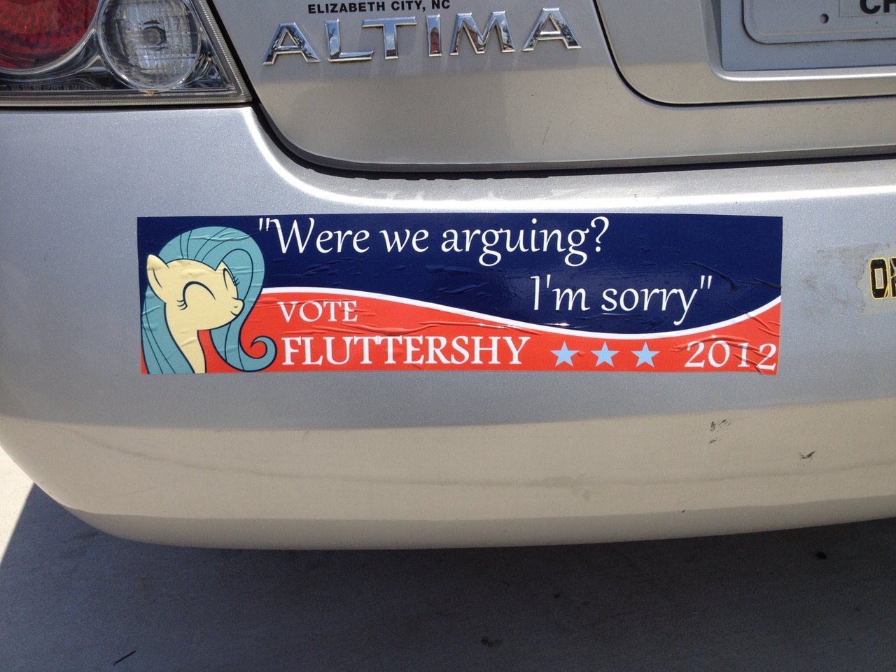 fluttershai:  Fluttershy Bumper Sticker by ~Serindo  Fluttershy 20_alltheyears_