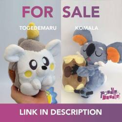 wolfiboi:  I am selling my chibi #pokedoll #Togedemaru and my Large #Komala plushies!!  Now is your chance to get a Pokemon Sun and Moon Plush as my #Rowlet and #Popplio plushies sold fast!  Bear in mind I am UK based and accept £££GBP/  overseas shipping