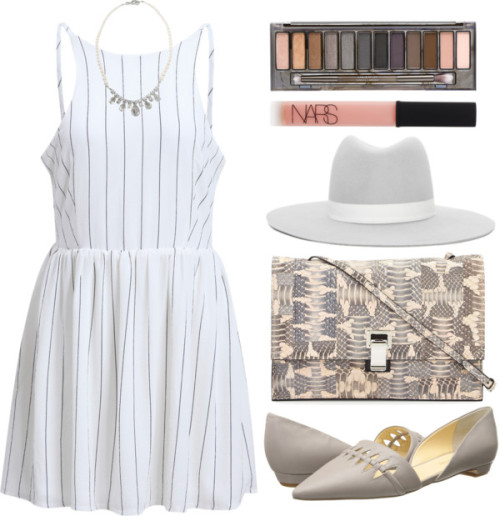 Typical light grey by prettyorchid22 featuring nars cosmetics ❤ liked on PolyvoreWhite romper / Ivan