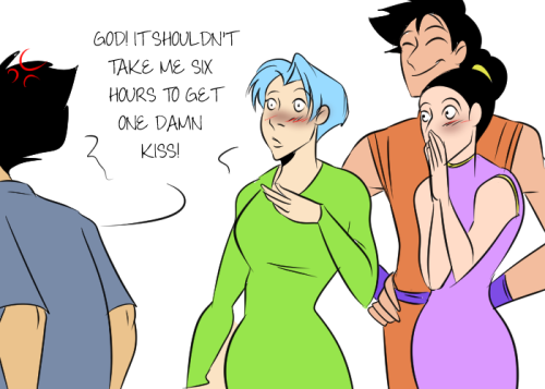 bulmalovesvegeta: thetrubeans: Vegeta can be a very passionate person when he wants to be. Goku know