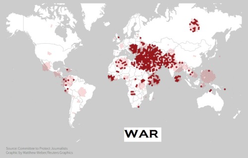 committeetoprotectjournalists: 5 maps that show the beats journalists covered when they were killed.