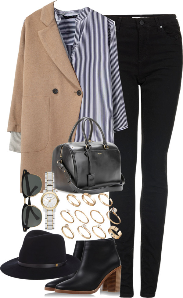 Untitled #2860 by lily-tubman featuring a leather bowling bag
Chicnova Fashion vertical stripe shirt, 37 AUD / Band of Outsiders long lapel coat, 1 205 AUD / Topshop black skinny leg jeans, 82 AUD / A.P.C. leather sole boots, 290 AUD / Yves Saint...