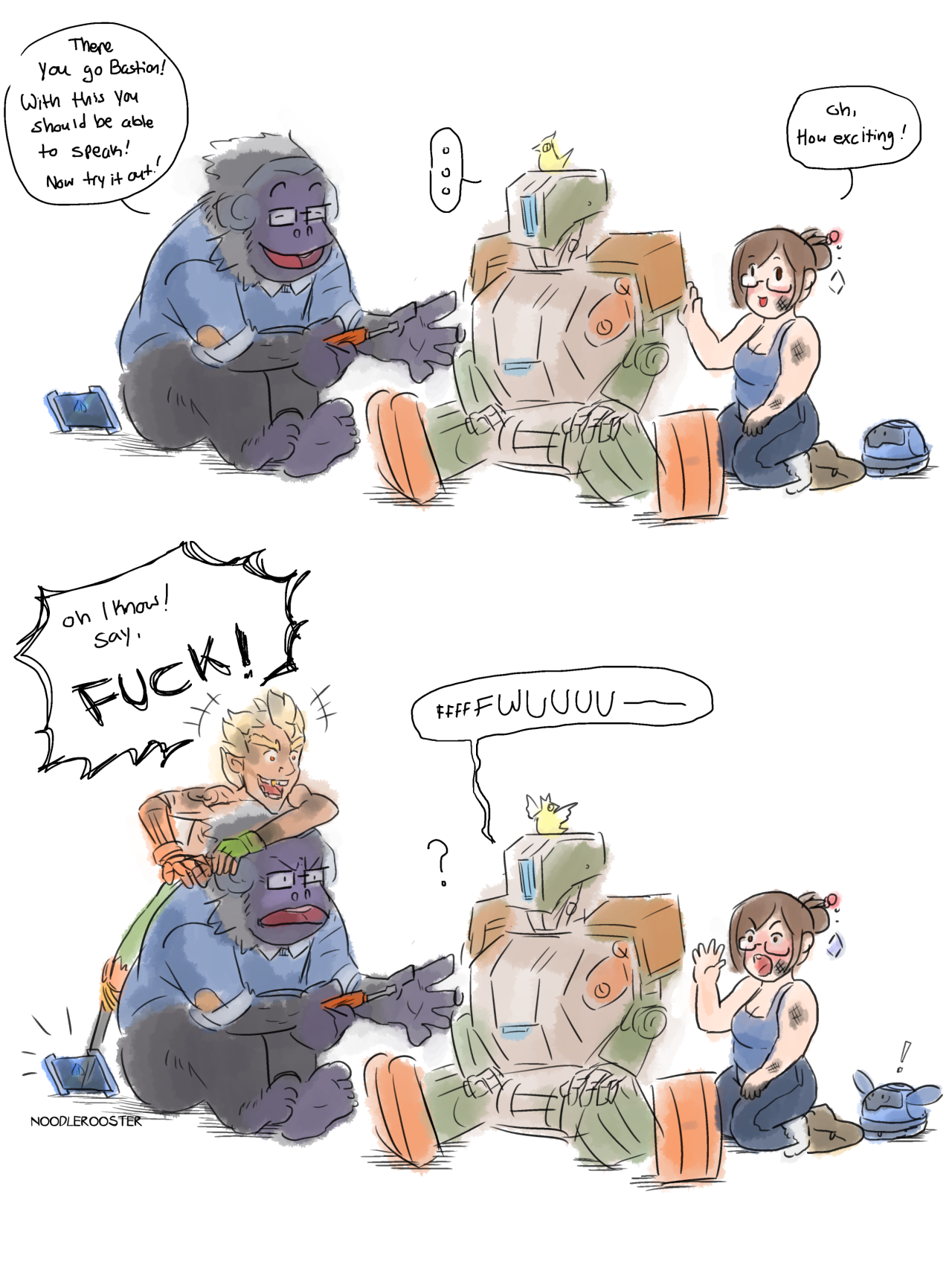 noodlerooster: strawberryoverlord:  ok ok i know junkrat doesnt like omnics, but