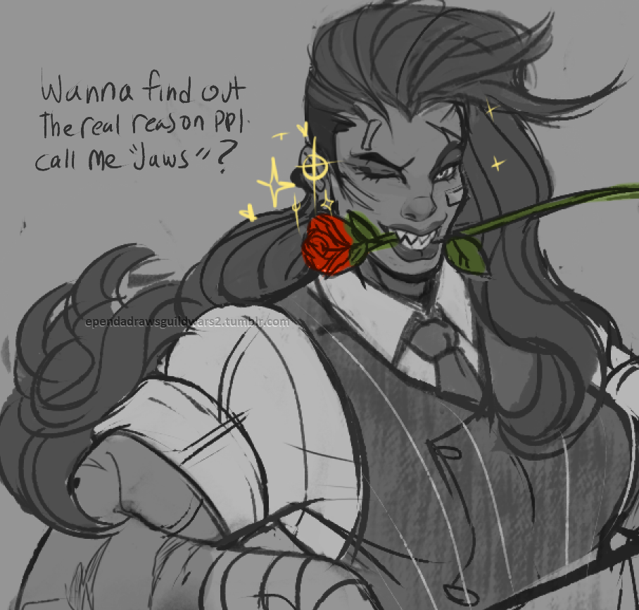 ependadrawsguildwars2: Toska fantasy dream date for vday, i finally got her into