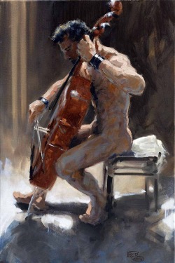 mjschryver:  Hauskonzert (Der Cellist) [House Concert (Cellist)], by Robert C. Rore