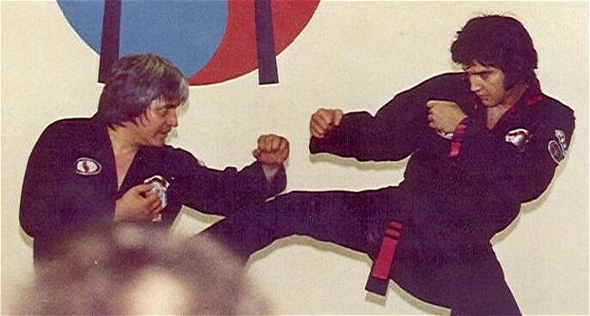 takingcare-of-business:  Elvis and karate, one of his favourite hobbies.