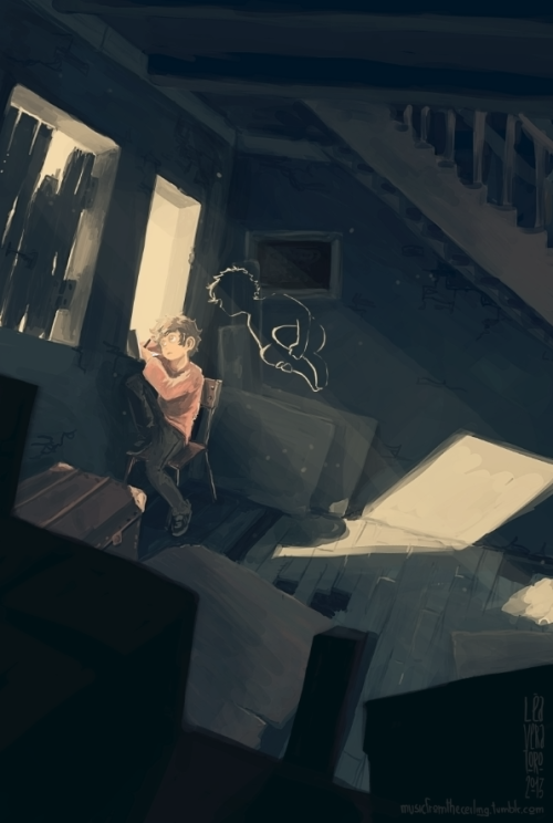musicfromtheceiling:  my oc Zaël and his ghost twin. I loved working on this one C: 