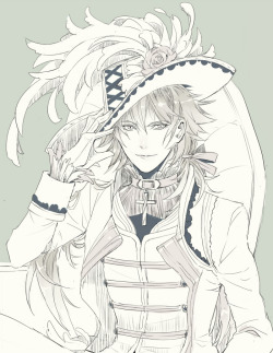 ah-rah:  Because maxusfox23 wanted to see my version so here’s royal Aoba.  if i have time i will color it ;;__;;   