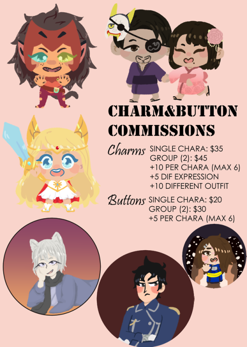 just-a-little-mistake: Charm&amp;Button commissions are OPEN!! If interested please send me a DM