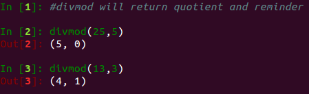 Built-in functions: divmod() - Python code snippets