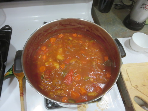 caffeinatedcrafting: Vegetable Medley &amp; Barley Soup Sort of a half stew half soup dish, Rose