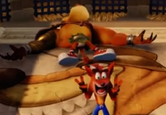 In the newest version of Crash Bandicoot Tiny Tiger looks so cool, but when he jumps