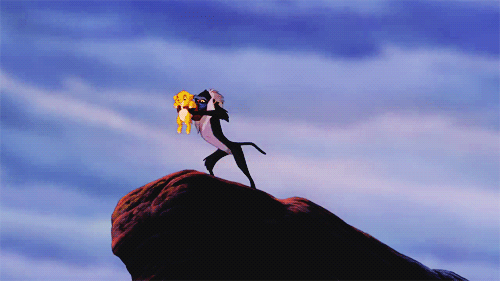 Disney Lesson 95: Holding a baby over the edge of a high rock is a fantastic idea.
Nobody let Rafiki babysit!