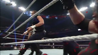 kissmesober:  leyladona:  During the Commercial Break Random Gifs  I am such a such a sucker for when he slides out of the ring like that (stupid, I know) 