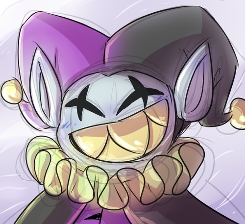 calmchapsart:A Jevil sketch I did for a tutorial