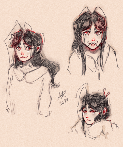 a bunch of Gigi sketches b/c i need to practise faces more