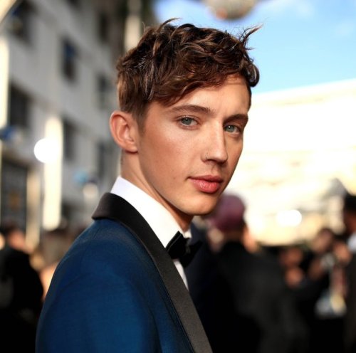 Troye Sivan attending the 2019 Golden Globes red carpet.