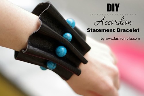 DIY Easy Leather/Pleather Pleated Bracelet Tutorial from Fashionrolla here. This is a really easy DI