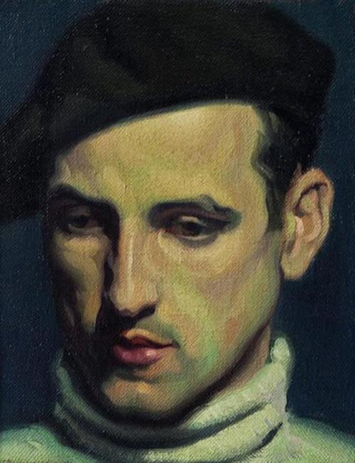 huariqueje:    Head of young Parisian   -   Gerardo Sacristán Torralba , 1930. Spanish, 1907-1964 Oil on canvas, 26 x 22 cm. 